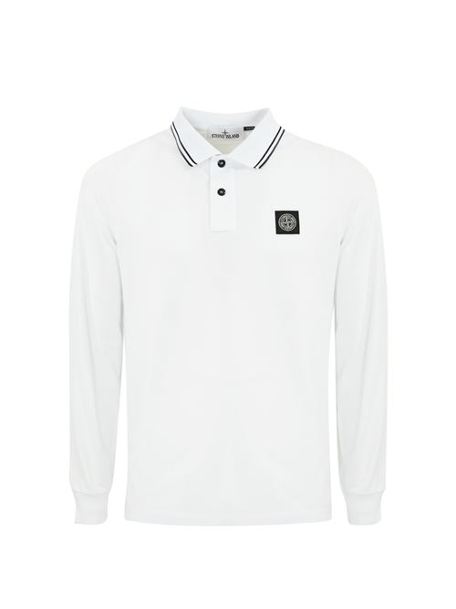 Polo 2SL18 in pique' di cotone white STONE ISLAND | 81152SL18A1001